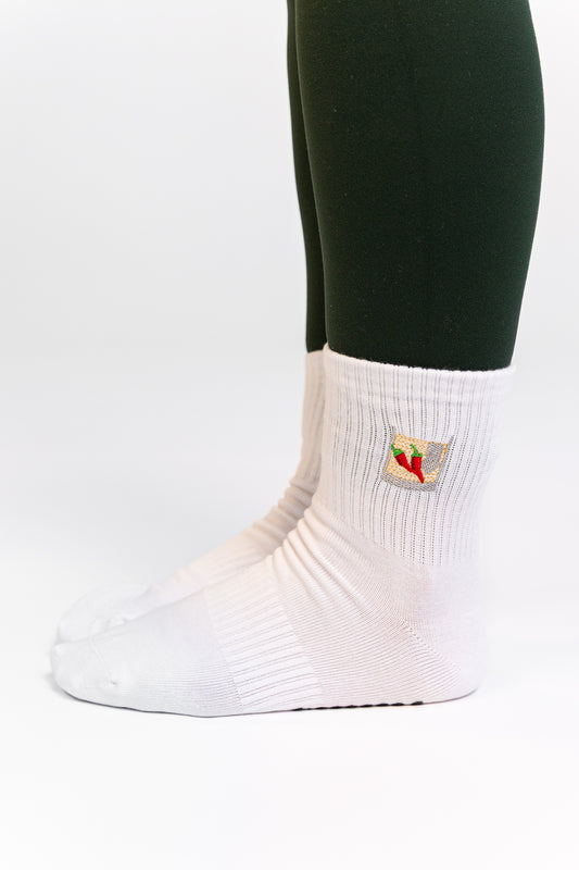 The Silk & Stability Set (x1 Grip Sock and x1 Mulberry Silk Scrunchie)